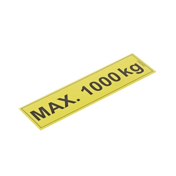 Sicherheitsaufkleber Max. 1000kg