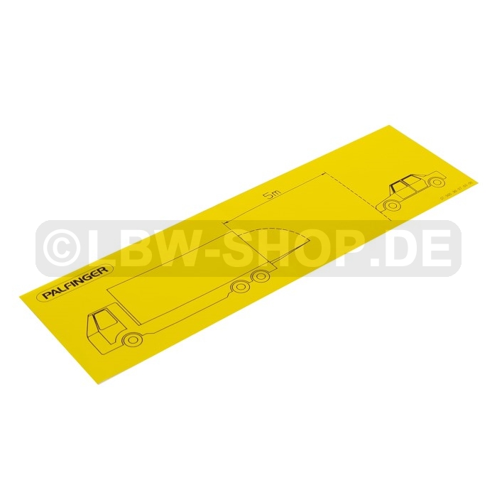 Warnschild Abstand 5m Palfinger