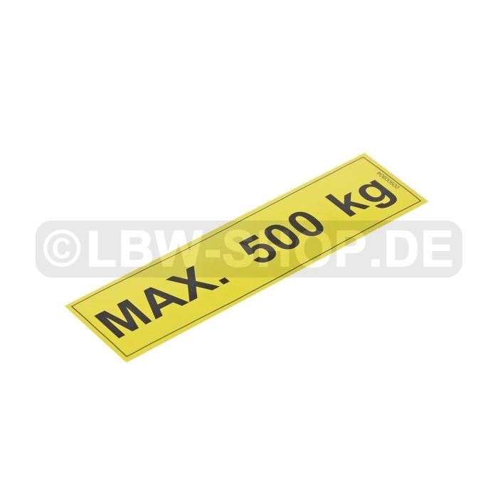 Safety Sticker Max. 500kg
